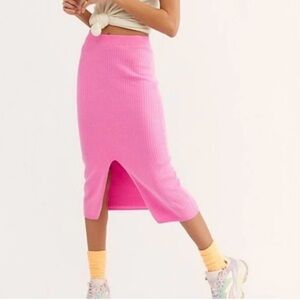 FREE PEOPLE SWEATER KNIT MIDI SKIRT